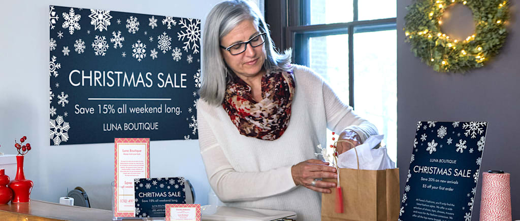 Christmas marketing material preparation