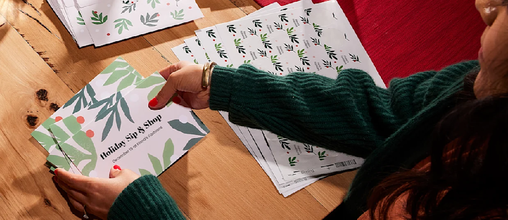 Postcards for a small business event.