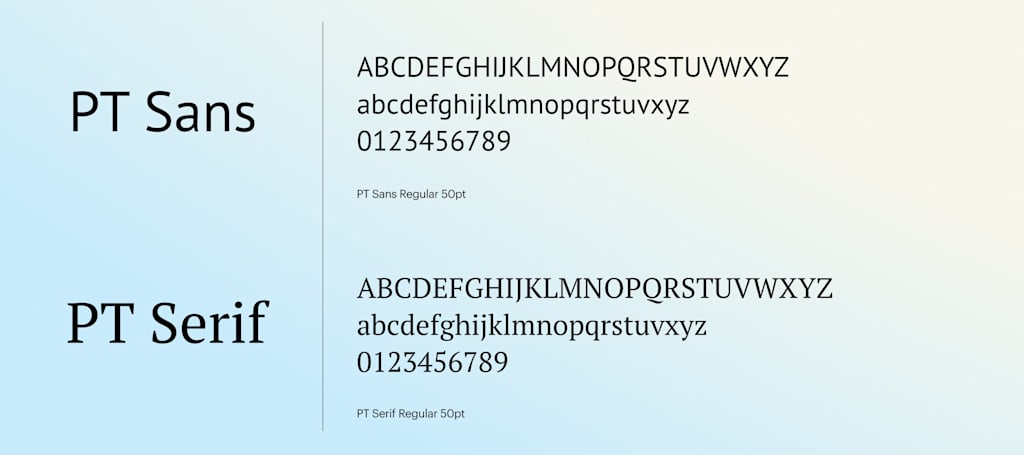 PT Sans and PT Sans Serif are readable fonts.