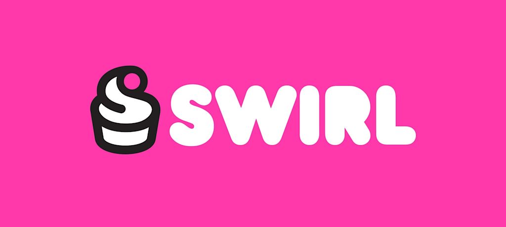 A logo from "Swirl" with high contrast colors