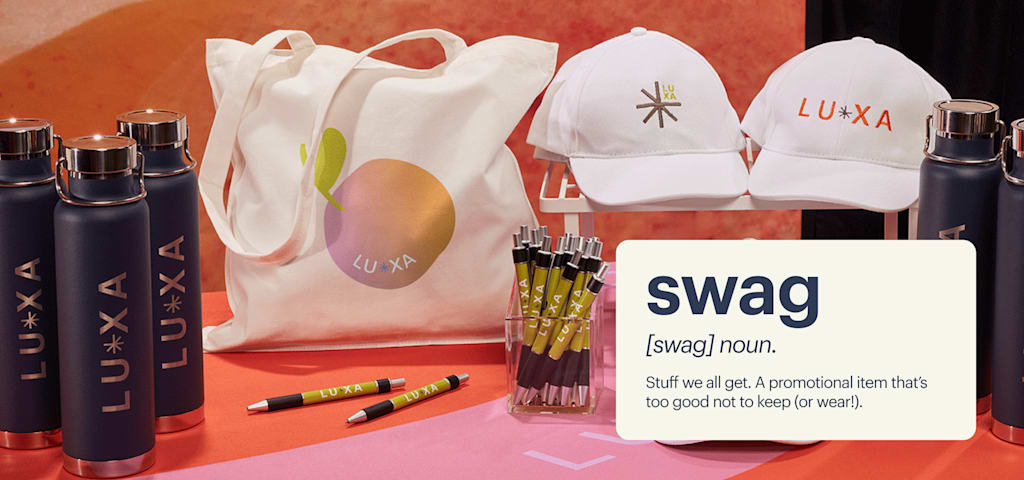 what is swag? definition of swag with merch in the background