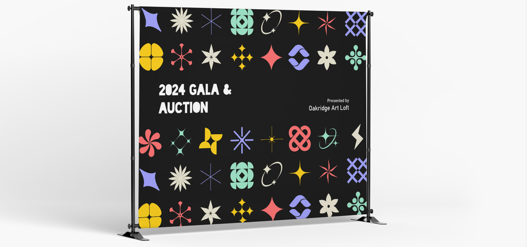 Oakridge Art Loft step and repeat banner.