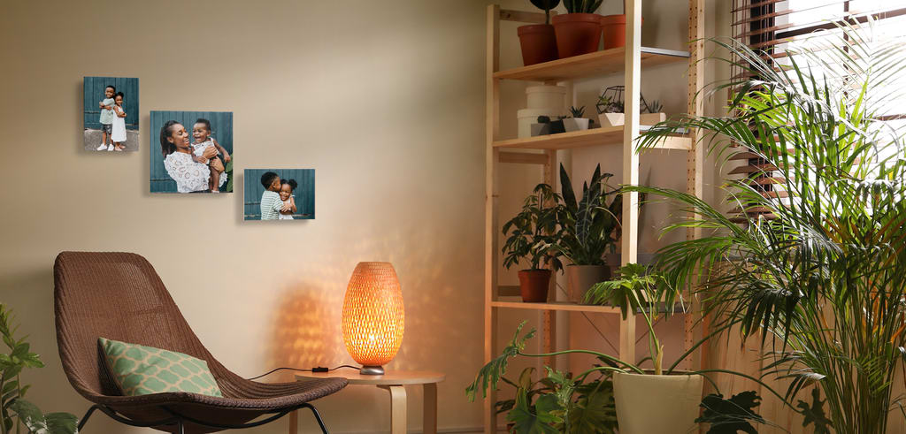 Custom printed photo tiles gift idea for mom