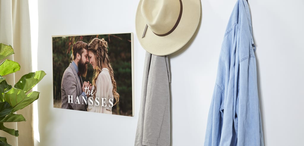 A large canvas print of a married couple