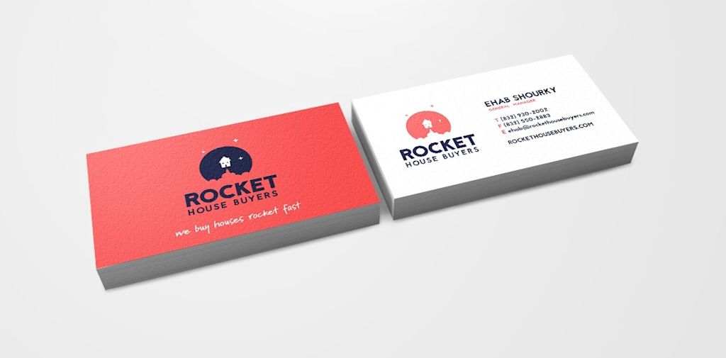 Real estate business card with bold red color palette