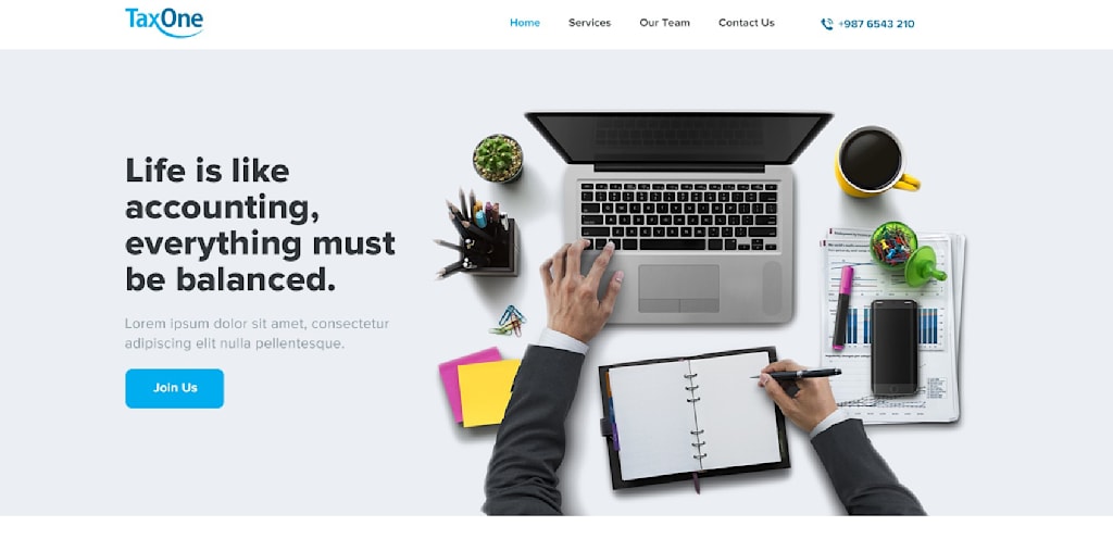 accounting services website design