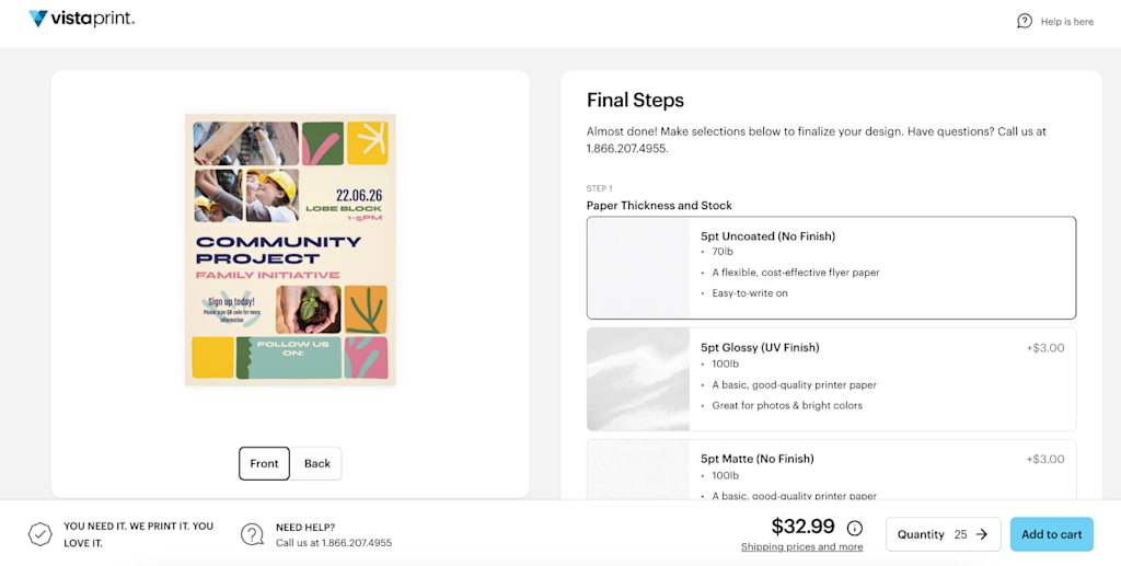 How to make a flyer on VistaPrint.