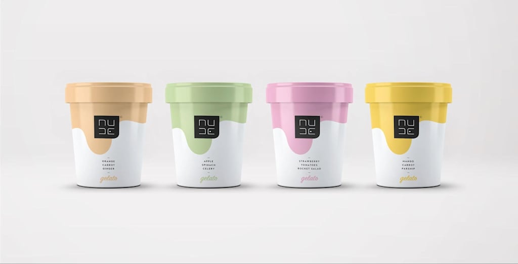 Nude organic color blocking gelato packaging design