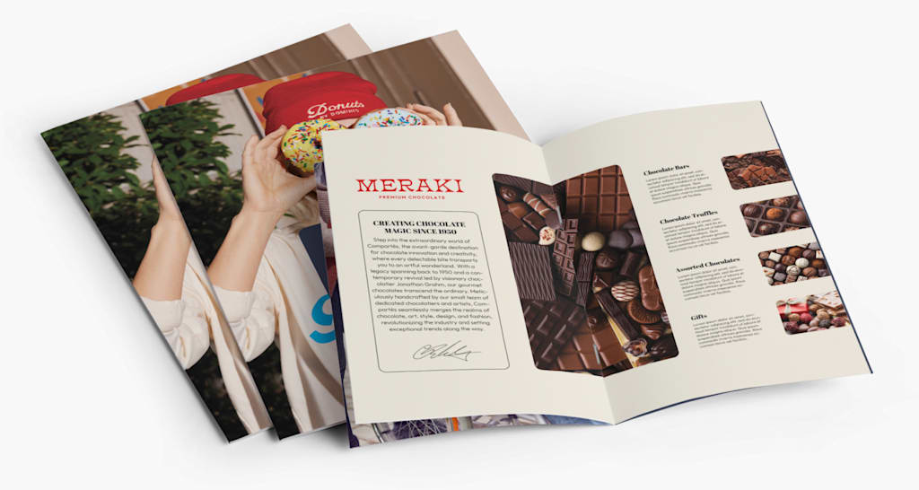 An example of a saddle-stitch booklet that opens flat