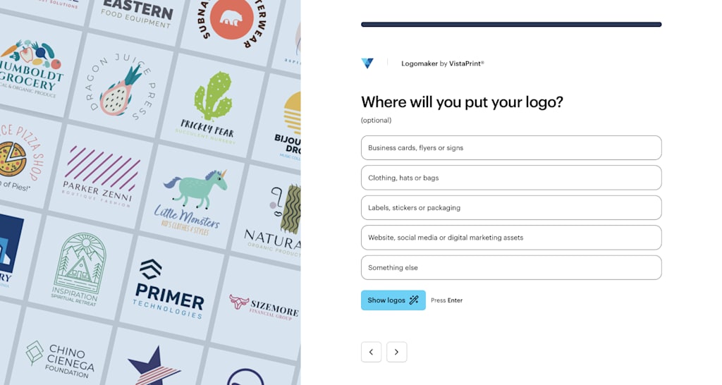 Letting the AI logo maker know where you will put your AI logo design