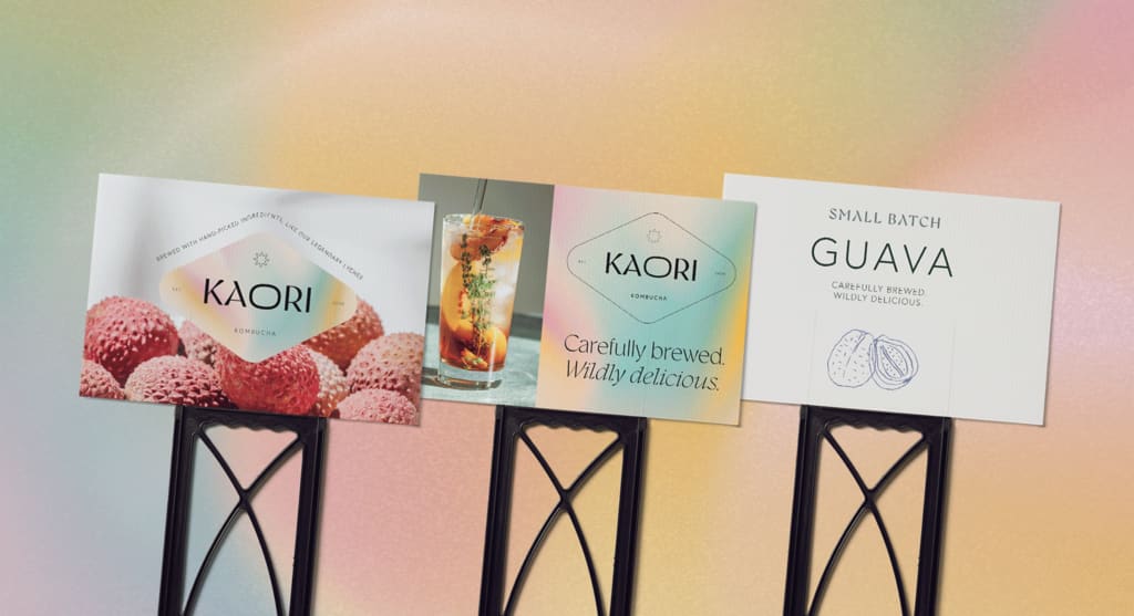 Branded signage with a brand positioning statement