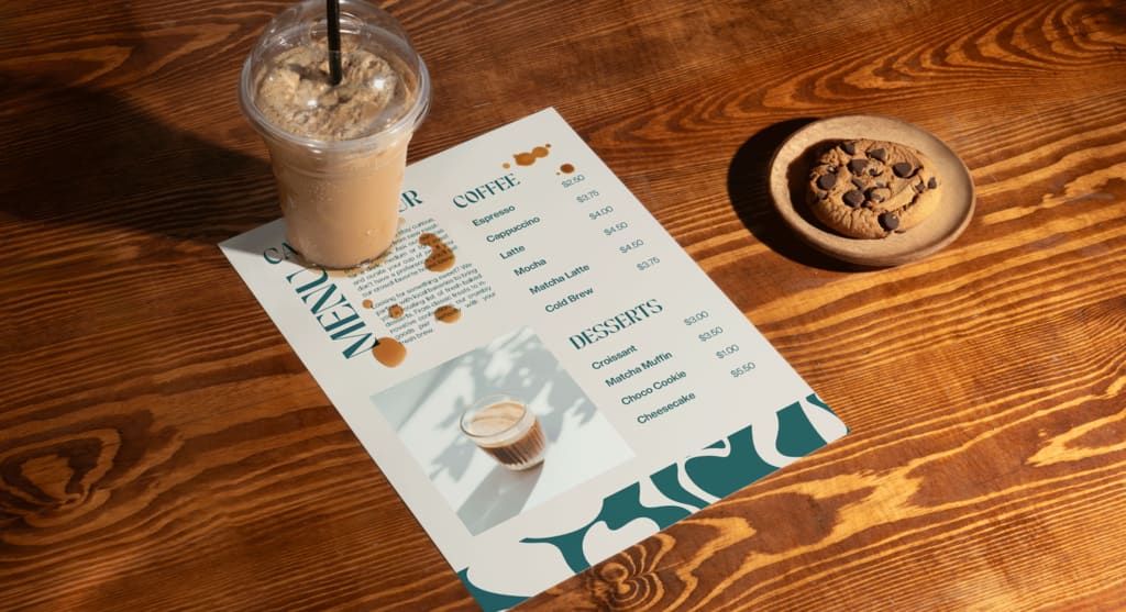 Menu design applying the principles of layout in graphic design