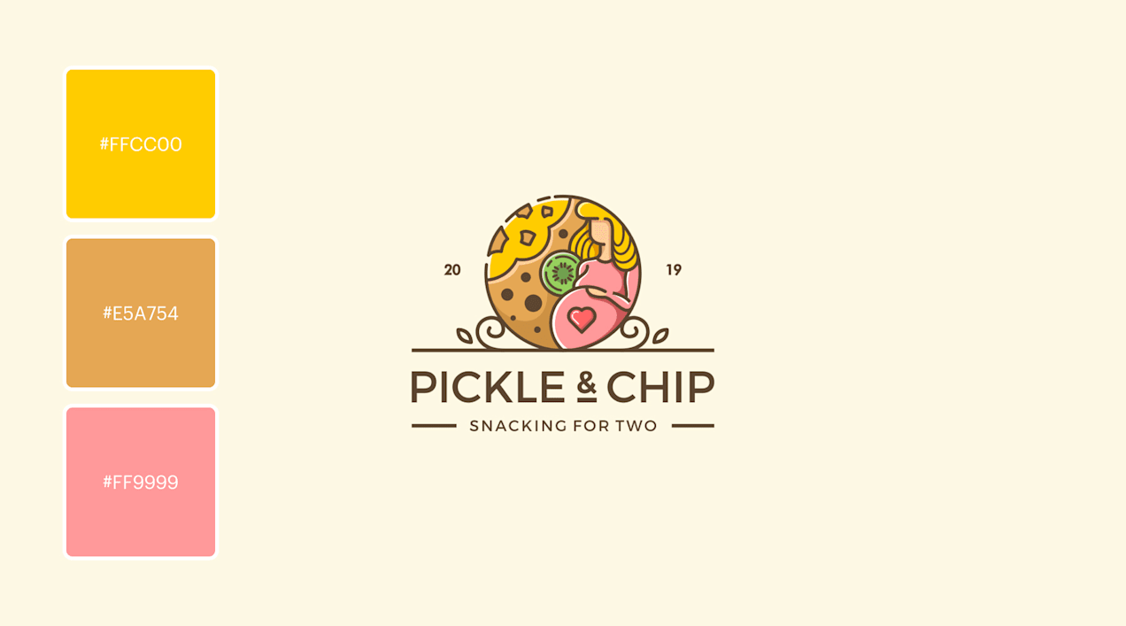 An illustrated logo for a pregnant women’s snack brand
