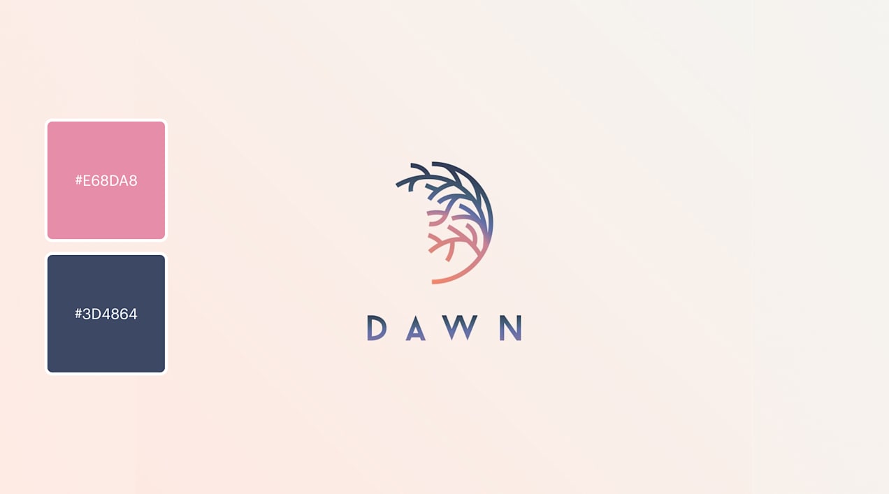 A navy and pink logo for a coffee brand