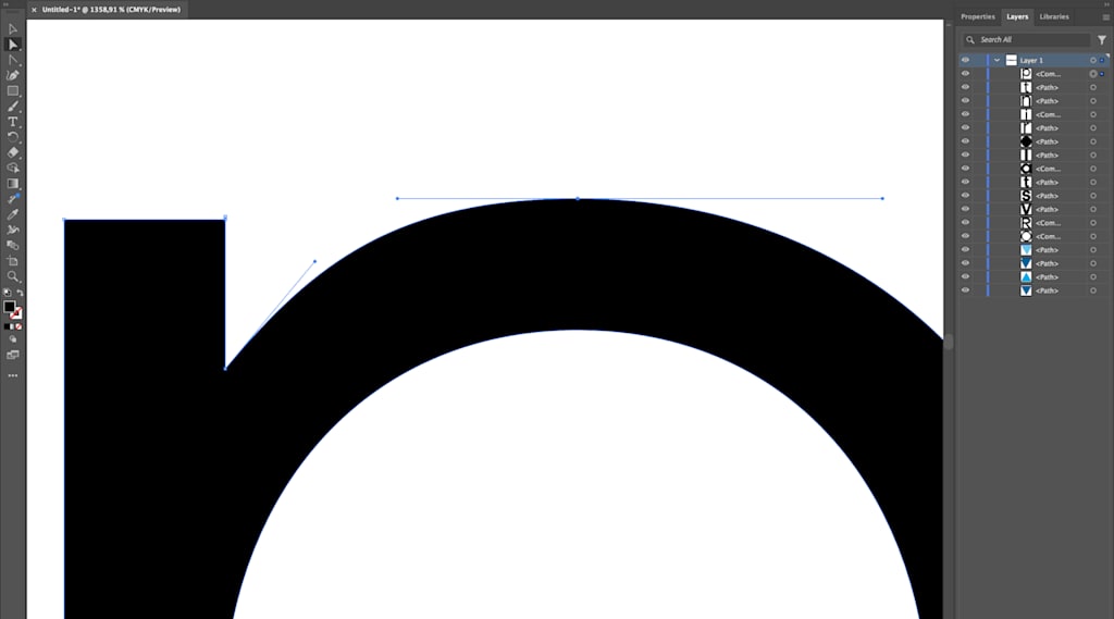 How to edit an existing logo using anchor points in Illustrator