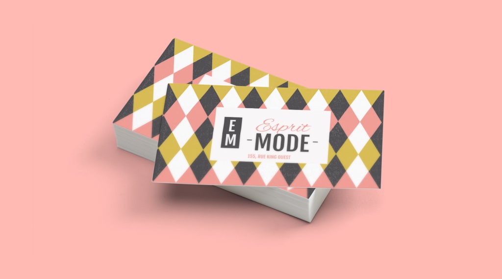 Business card that uses recycled matte business card paper stock