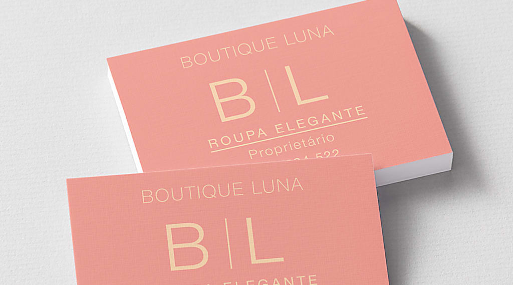 Business card that uses linen business card paper stock