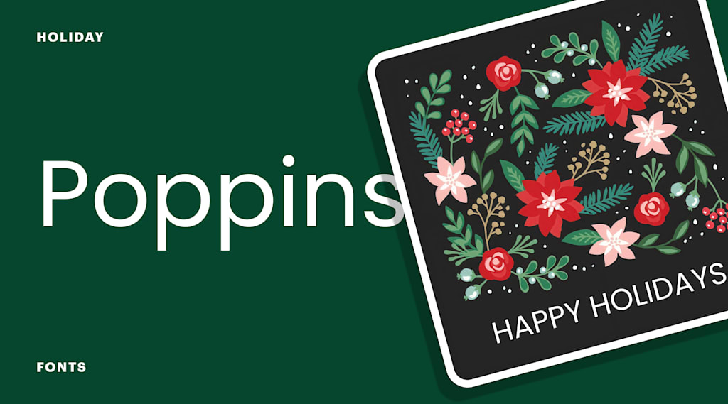 Sans-serif Poppins holiday font