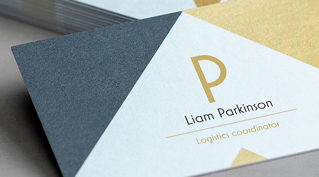 Business card that uses ultra thick business card paper stock