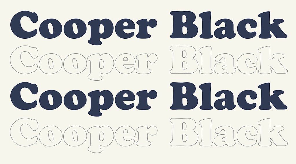Cooper Black retro poster fonts.
