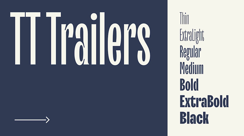 TT Trailers headline poster fonts.