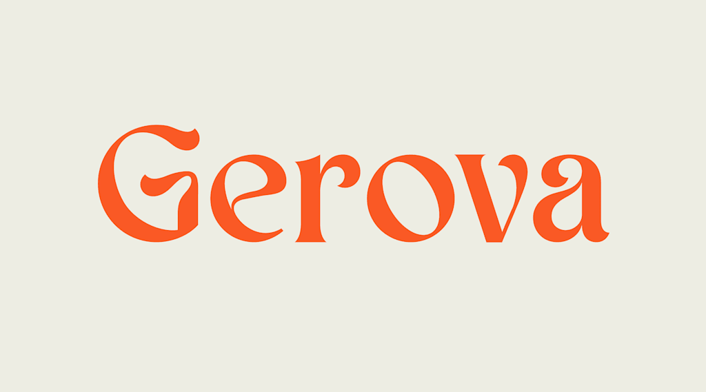 Decorative fonts like Gerova font suit creative brands
