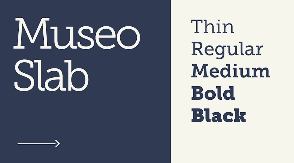 Museo Slab best font for signage has bold, rounded letters