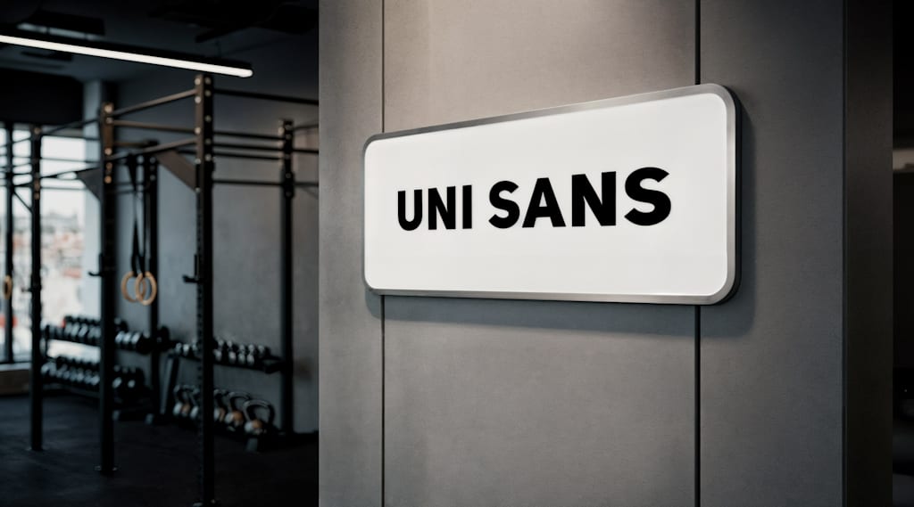 Uni Sans font is a modern and professional font for signs