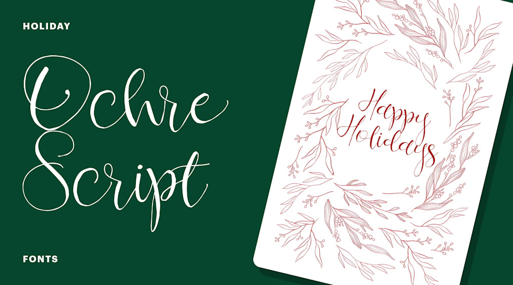 Ochre Script calligraphy holiday font