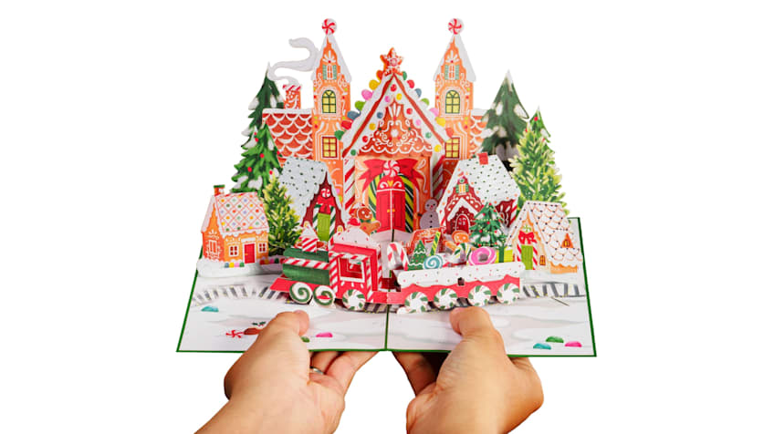 Gingerbread Christmas pop-up card design.
