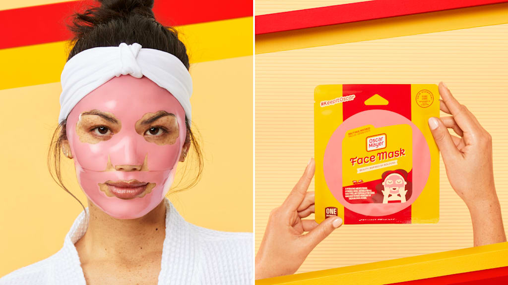 Oscar Mayer x Seoul Mamas bologna sheet masks, an example of the Odd Couple Collabs marketing trend 2026