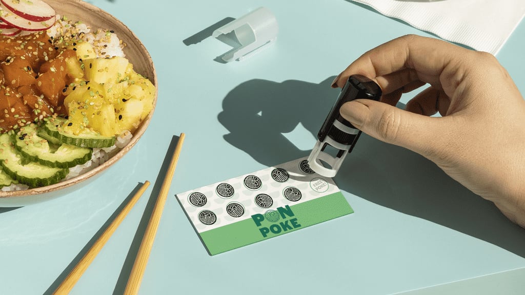 Loyalty card business cards with stamps for every visit