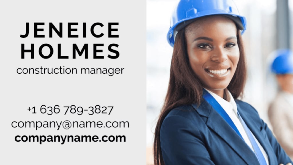 Professional business card design idea with a headshot