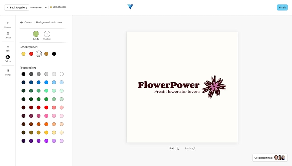 Customized AI logo design with custom icon and color palette