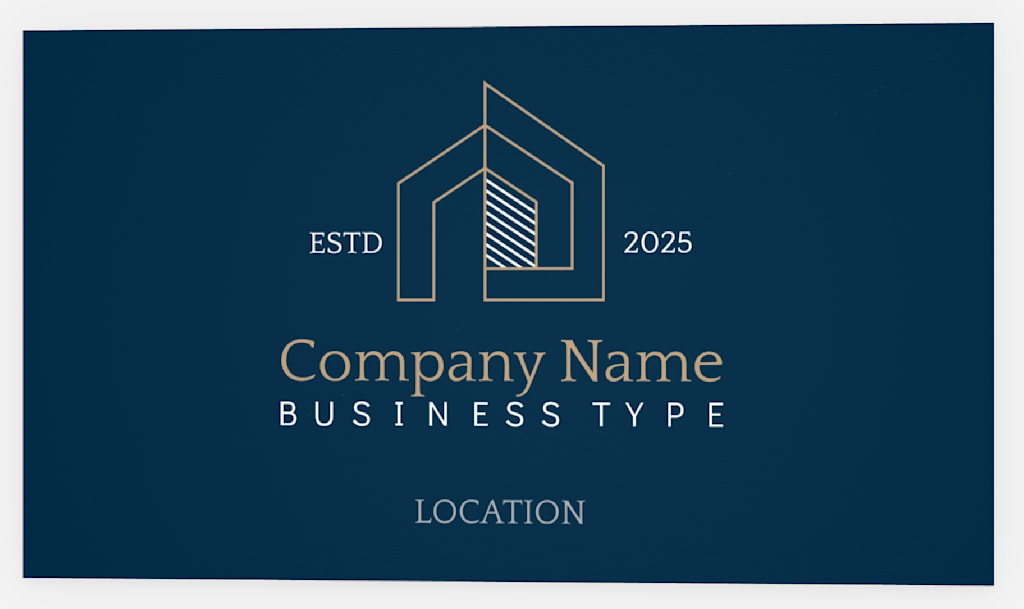 Classic corporate business card with fine lines and logo