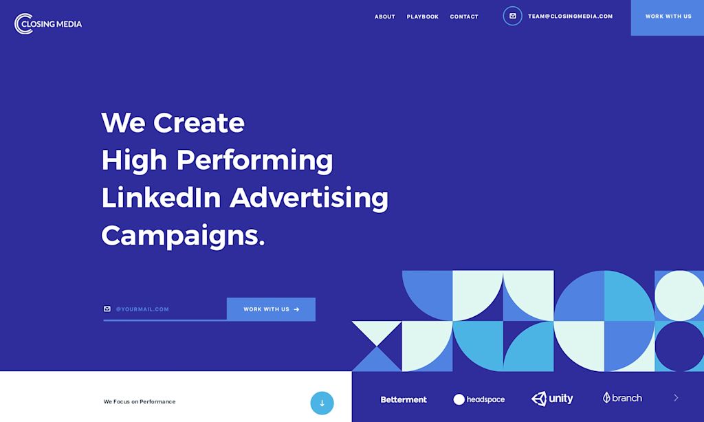 Website homepage with clear visual hierarchy, prominent headline, simple navigation, contrasting call-to-action button and structured content layout.
