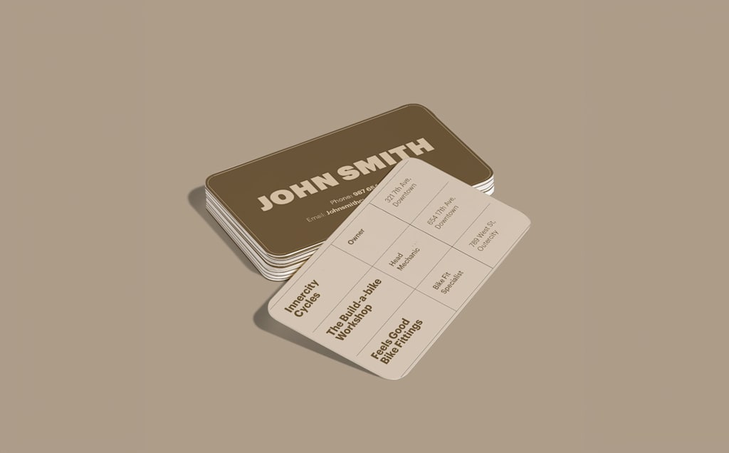 business card design with multiple businesses
