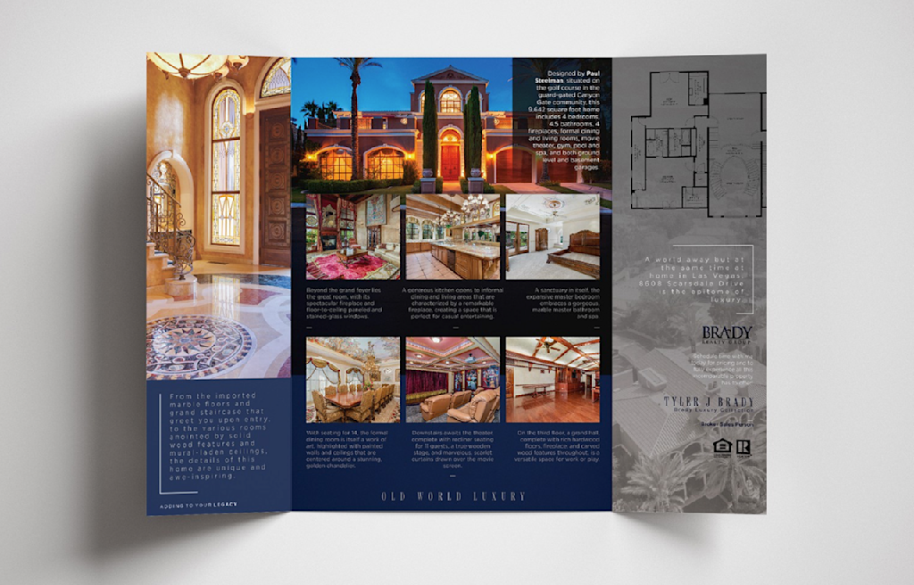 brochure showcasing a luxury home