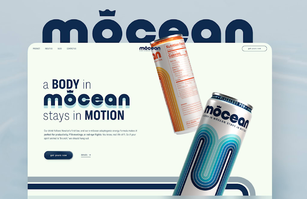 cohesive web design for an energy drink company
