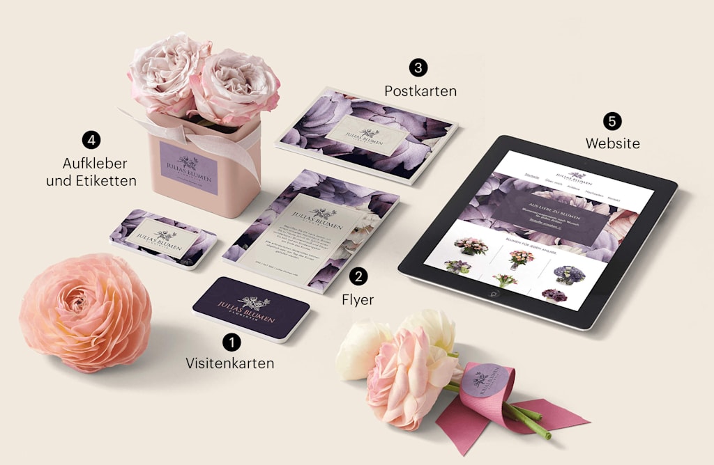 Einheitliches Brand Design Beispiele Floristik