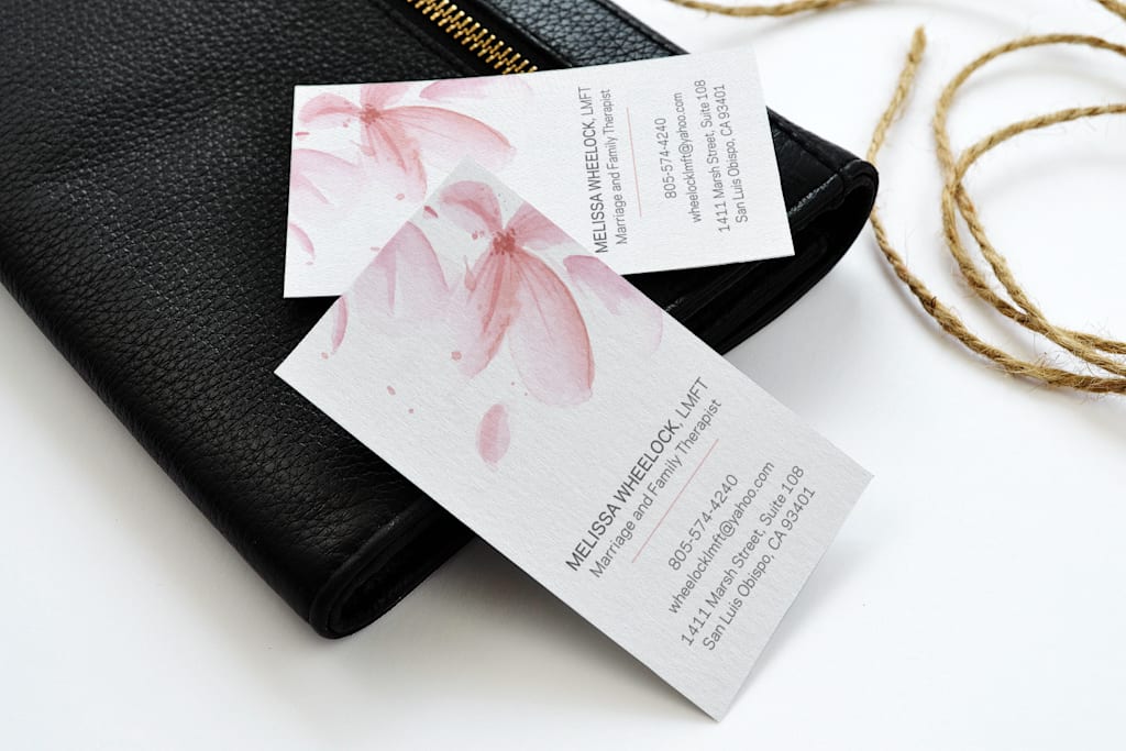 Flower watercolor business card.