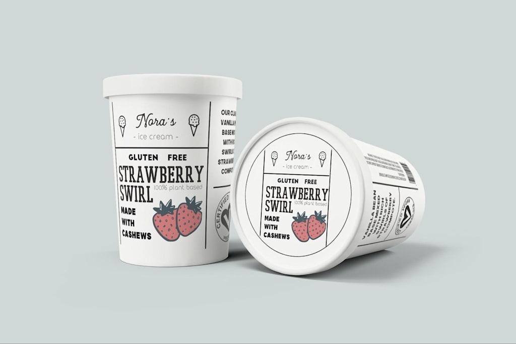 Nora’s Ice Cream packaging design