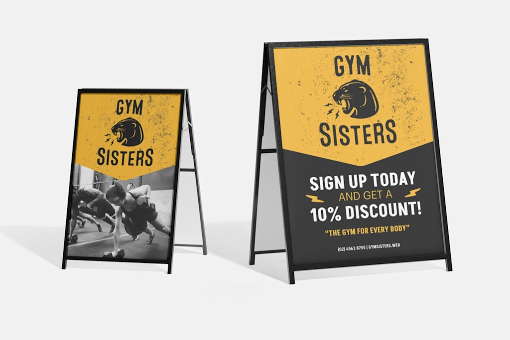 two differently sized a frame boards