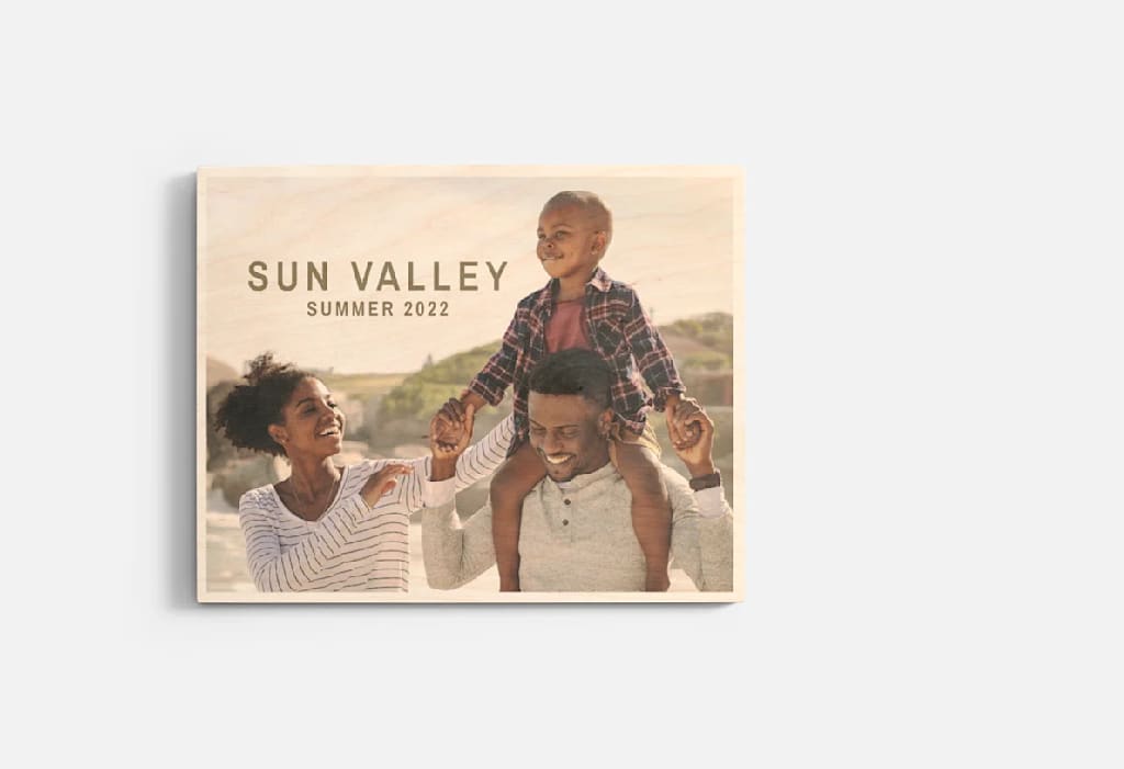 Wood print wedding anniversary gift idea