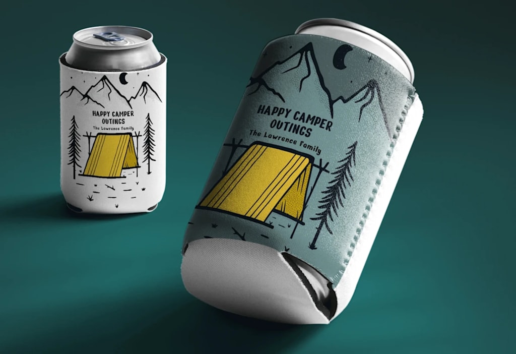A customized can cooler is a cool Secret Santa gift