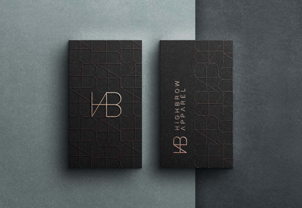 Black business card design.