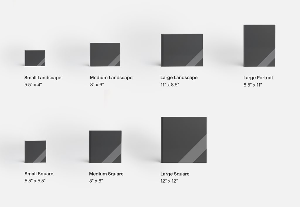 VistaPrint photo book sizes and formats