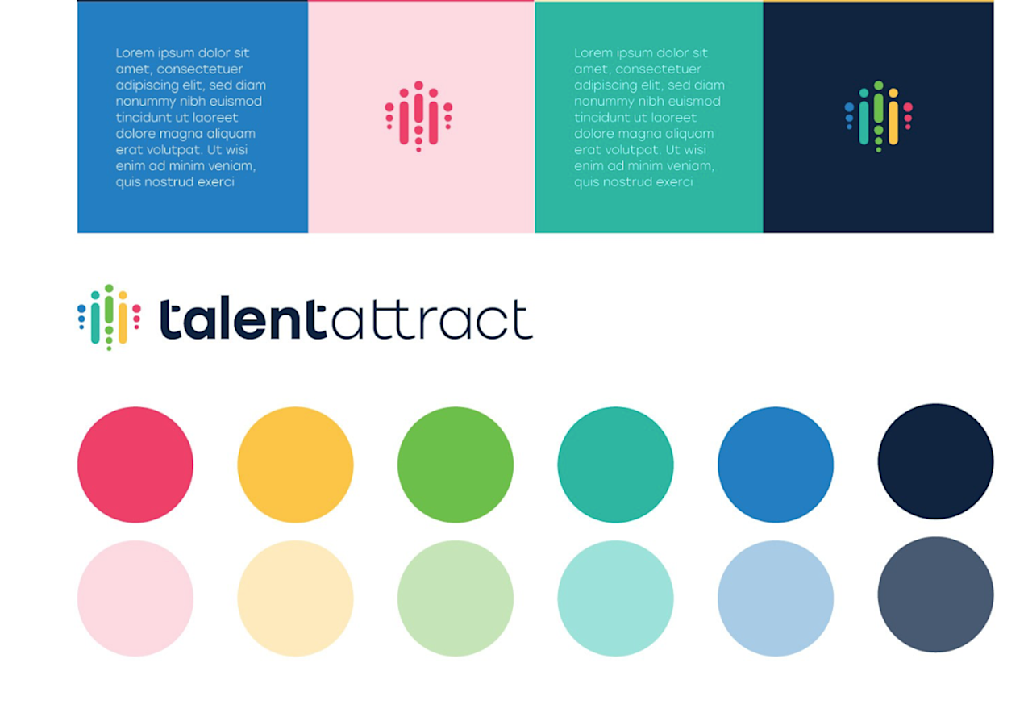 example of a color palette and how it works with the logo
