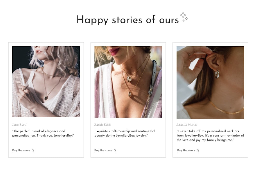 Landing page for Bespoke Jewelry by Artistry Works