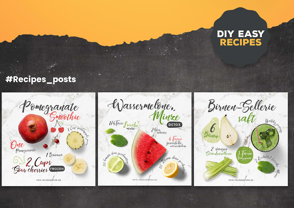 Various posts for a social media style guide